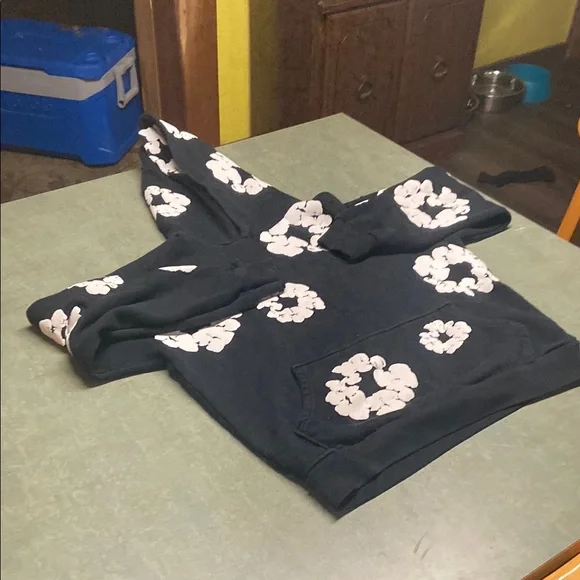 Black denim tears African diaspora goods hoodie size medium